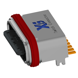 XB-TYP C 8P-1 IPX7 wasserdicht TYP C USB 8P SMD Board wasserdichte Basis L=6.65mm (mit Stahlblech) (U-förmige Zinklegierungsschale exponiert 0.95)